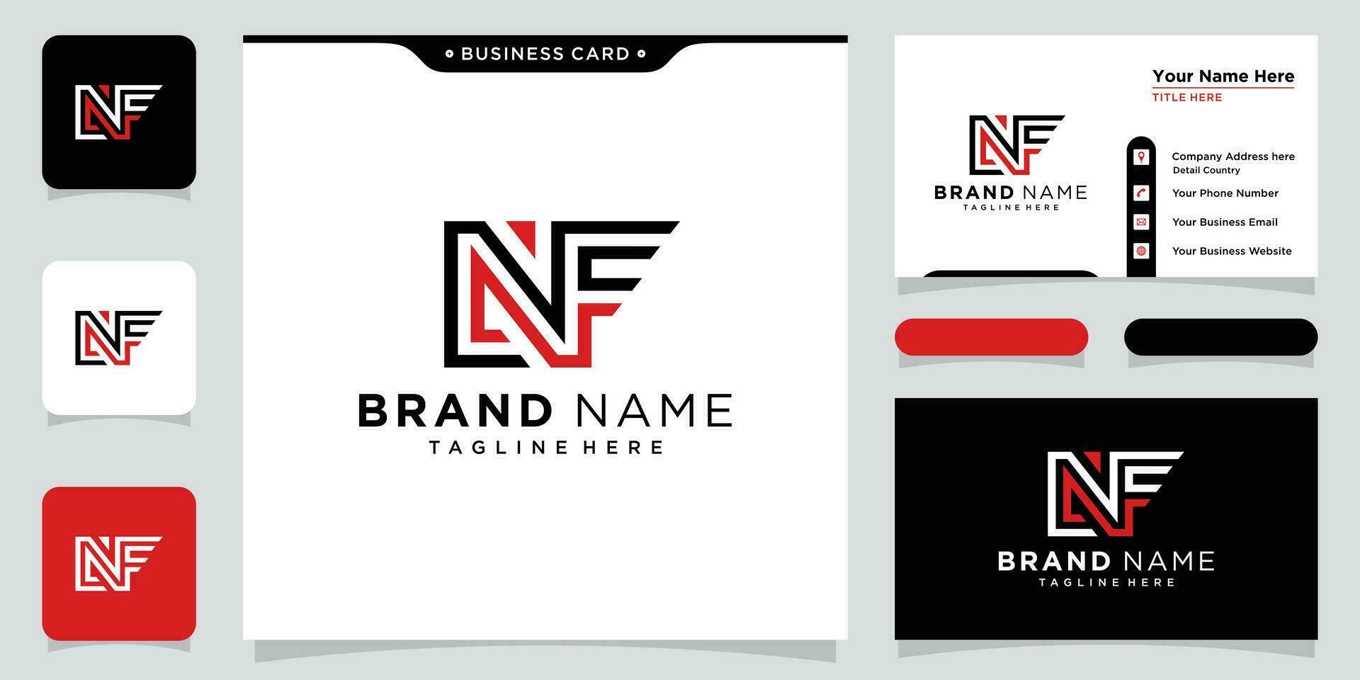 Initial letter NF logo design template vector