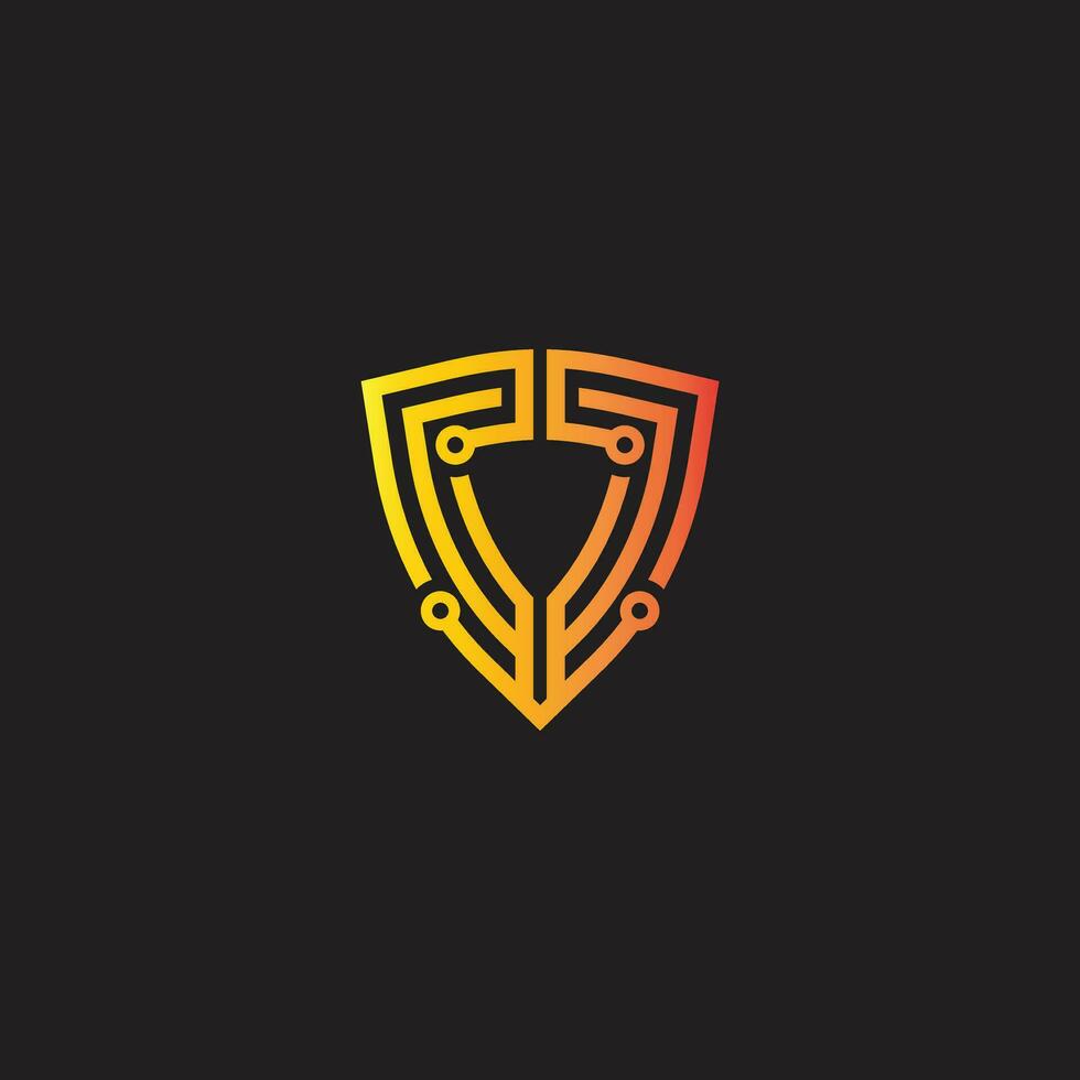 security logo technology for your company, shield logo for security data vector