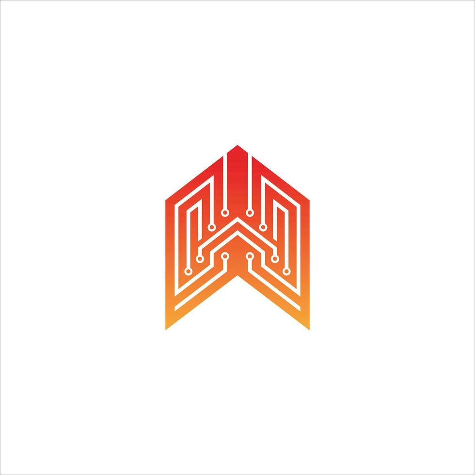 Abstract letter W logo design template technology electronics digital dot connection cross vector logo icon logotype