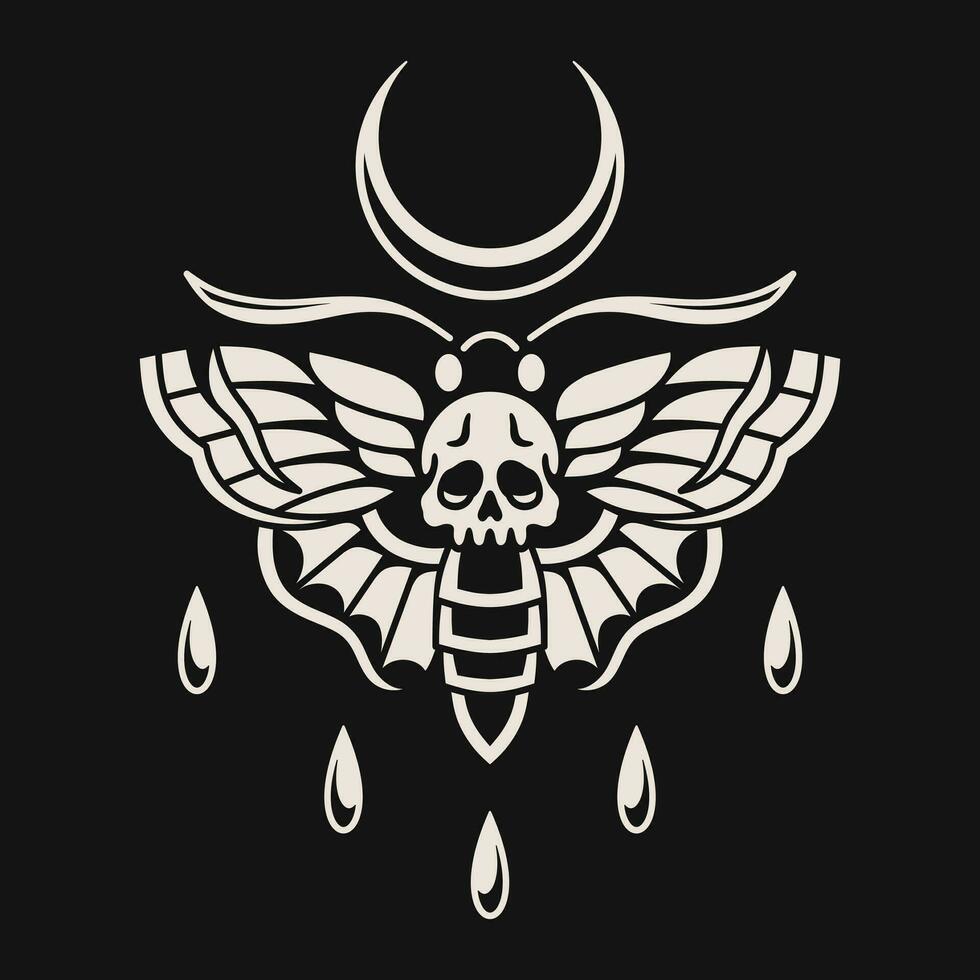 Death moth design, quality vector design.