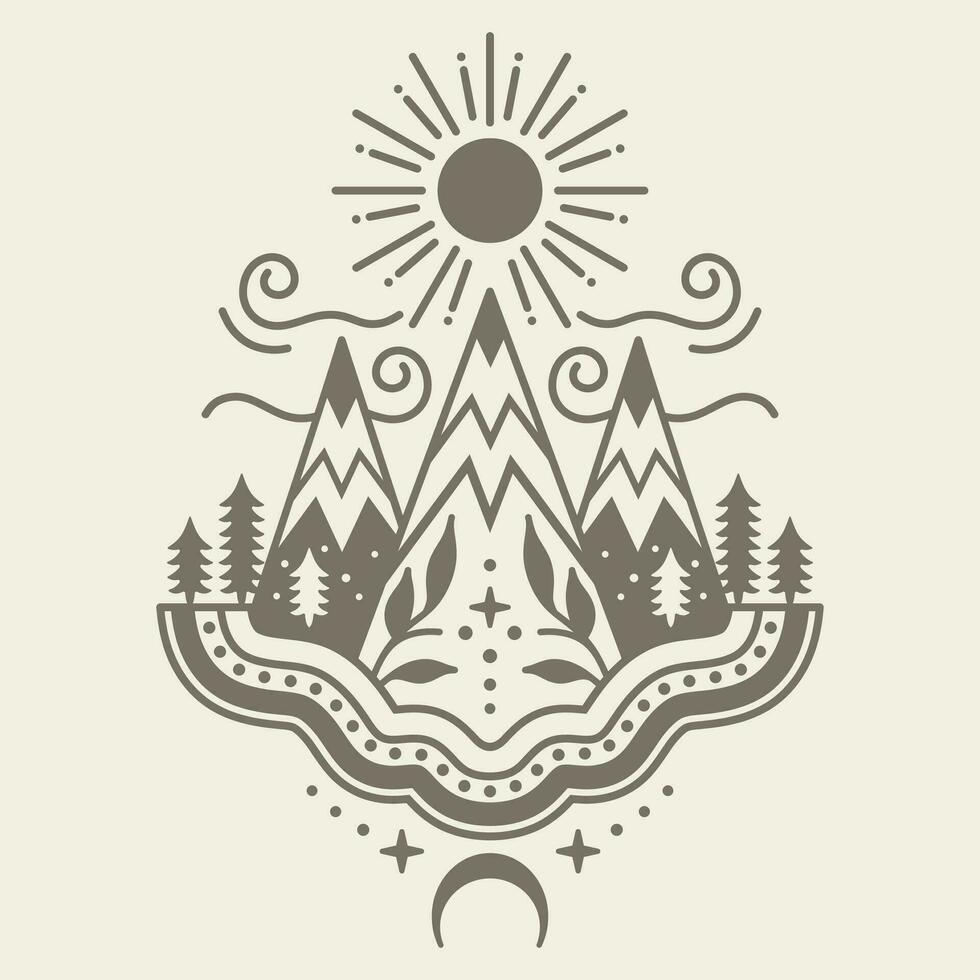 Mountain illustration design, quality vector design.