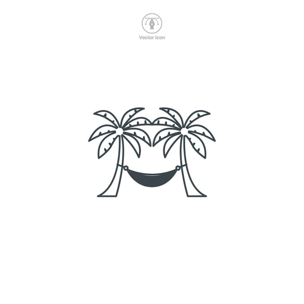 Hammock icon symbol vector illustration isolated on white background