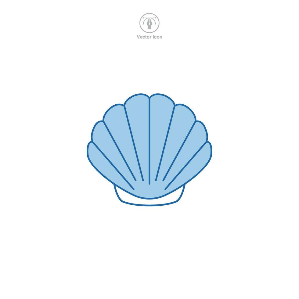 Seashell icon symbol vector illustration isolated on white background