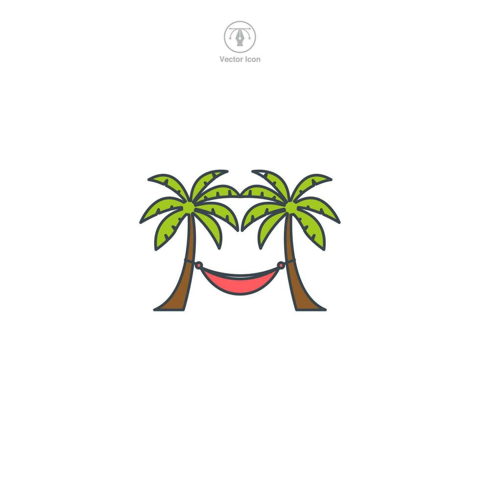 Hammock icon symbol vector illustration isolated on white background