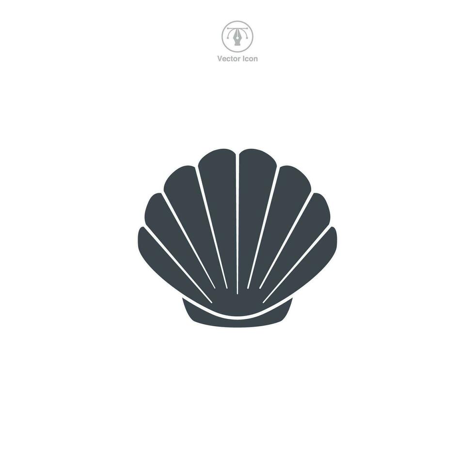 Seashell icon symbol vector illustration isolated on white background