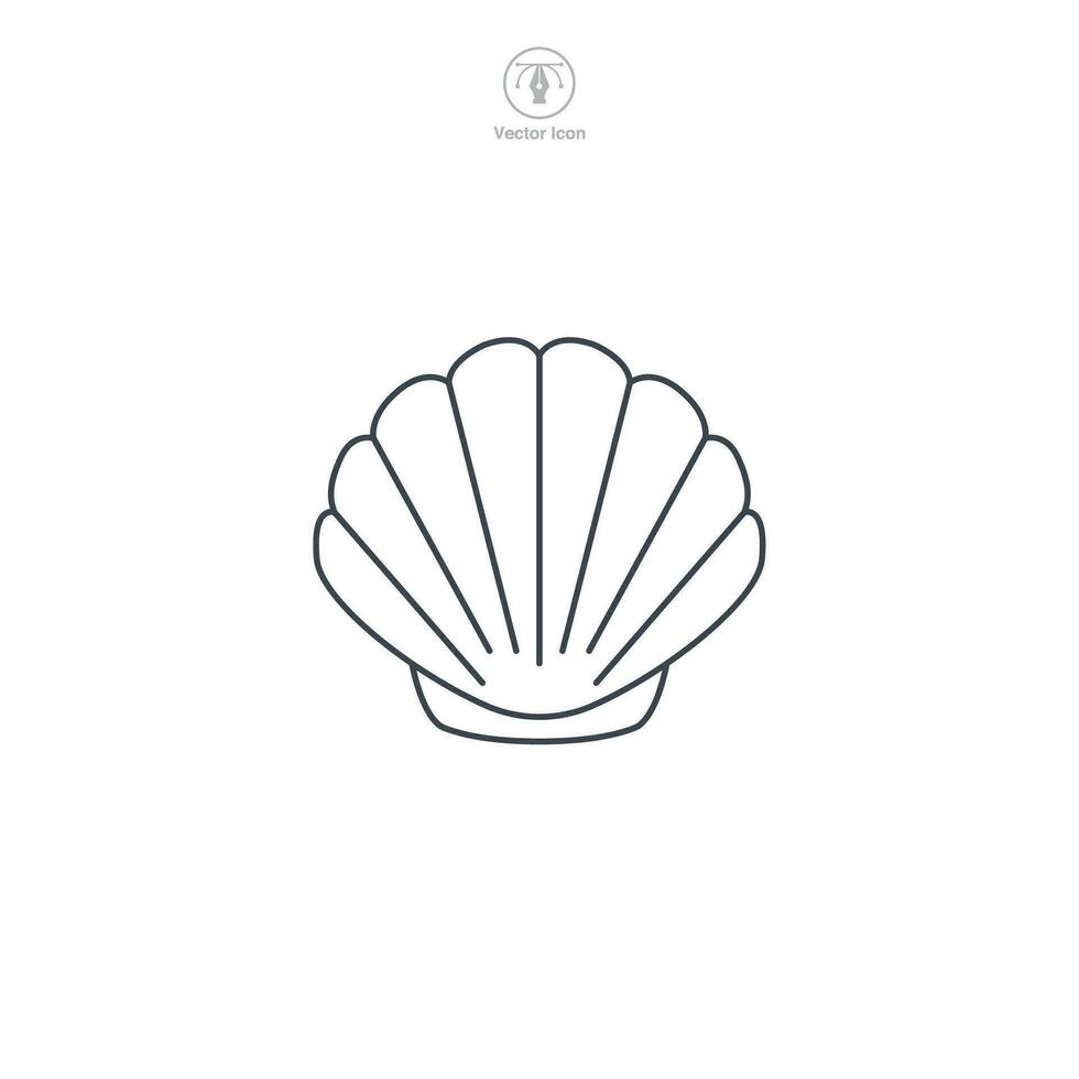 Seashell icon symbol vector illustration isolated on white background