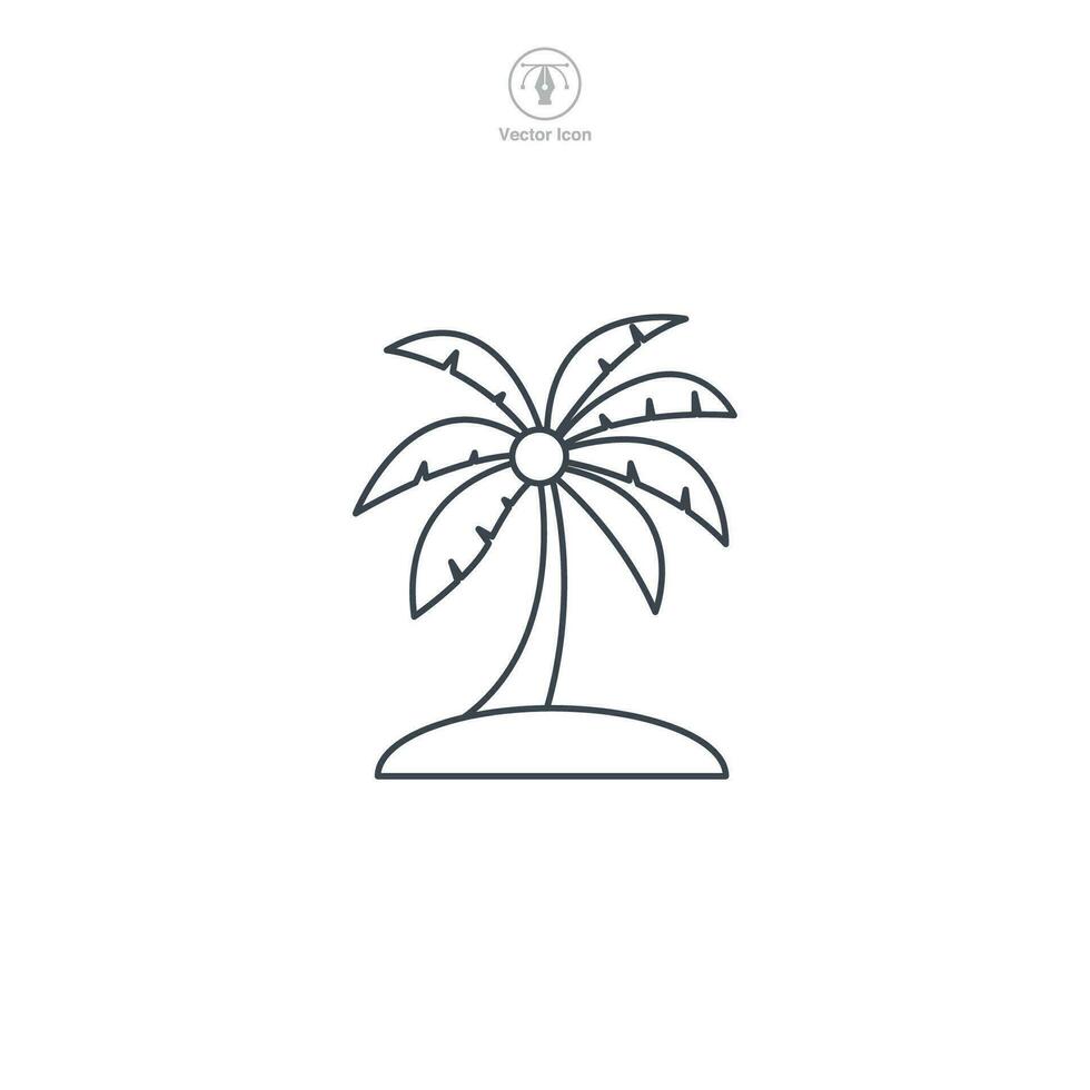 Palm Tree icon symbol vector illustration isolated on white background