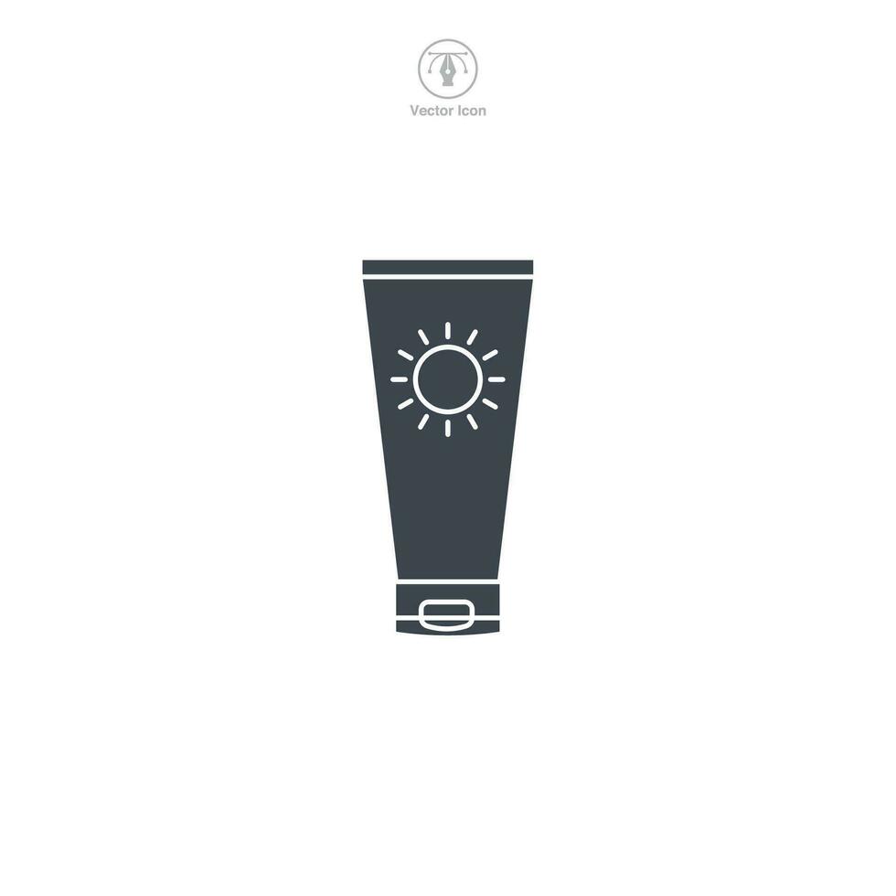 Sunscreen Bottle icon symbol vector illustration isolated on white background