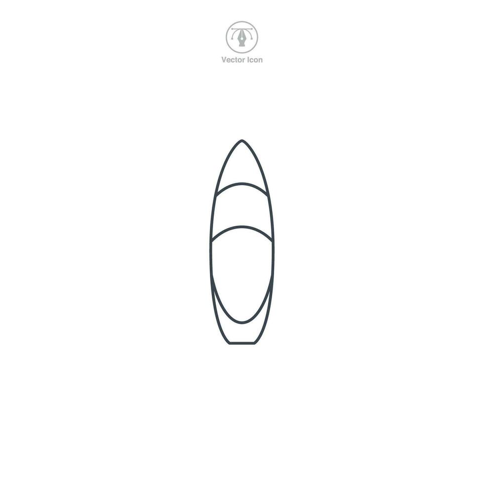 Surfboard icon symbol vector illustration isolated on white background