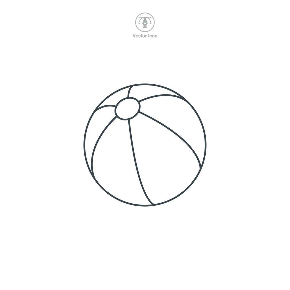 playa pelota icono símbolo vector ilustración aislado en blanco antecedentes
