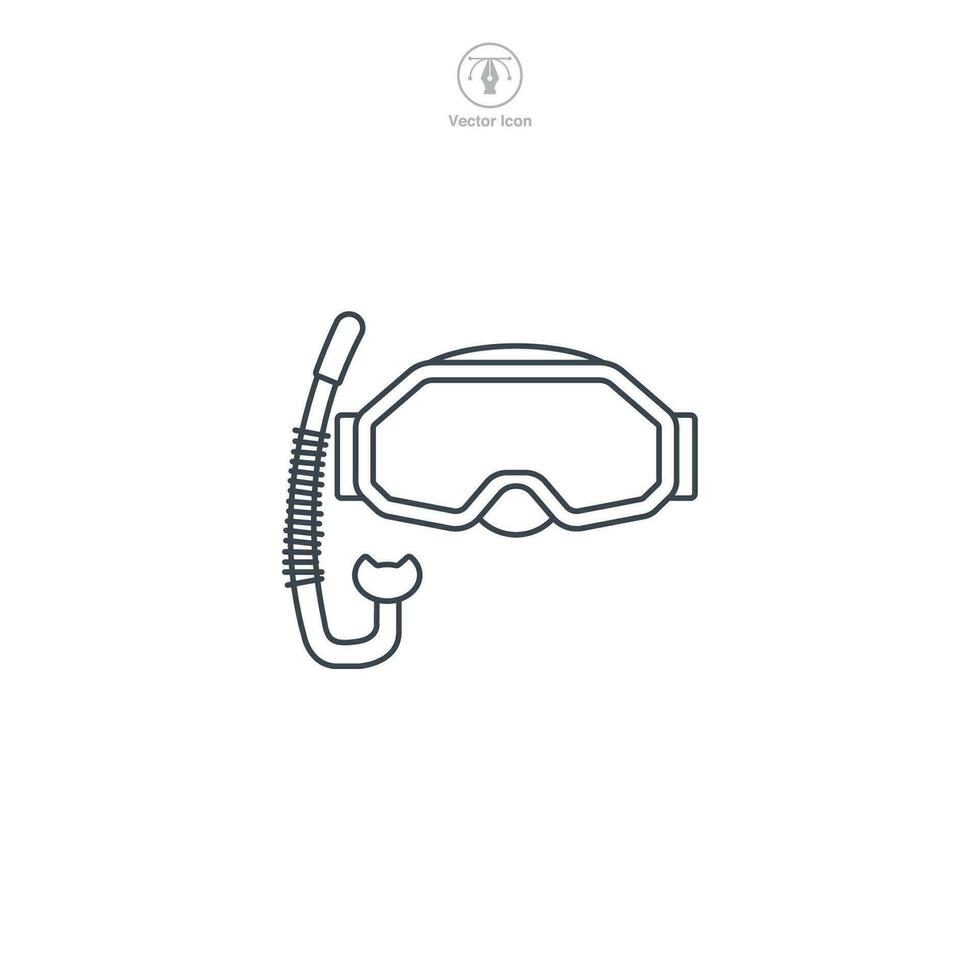 nadando gafas de protección icono símbolo vector ilustración aislado en blanco antecedentes