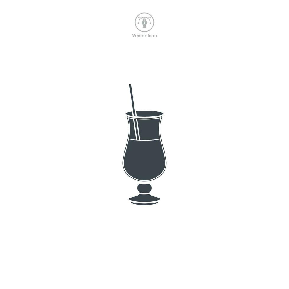 Lemonade Glass icon symbol vector illustration isolated on white background
