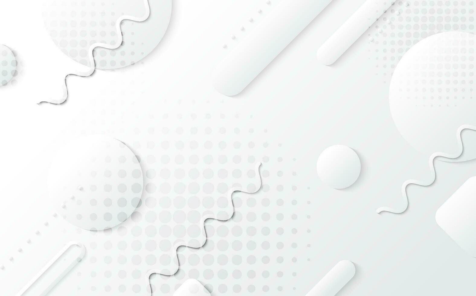 Abstract gradient white and grey color design with geometric shape decorative artwork. Overlapping with circles halftone design background. vector