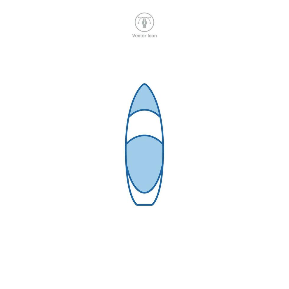 Surfboard icon symbol vector illustration isolated on white background