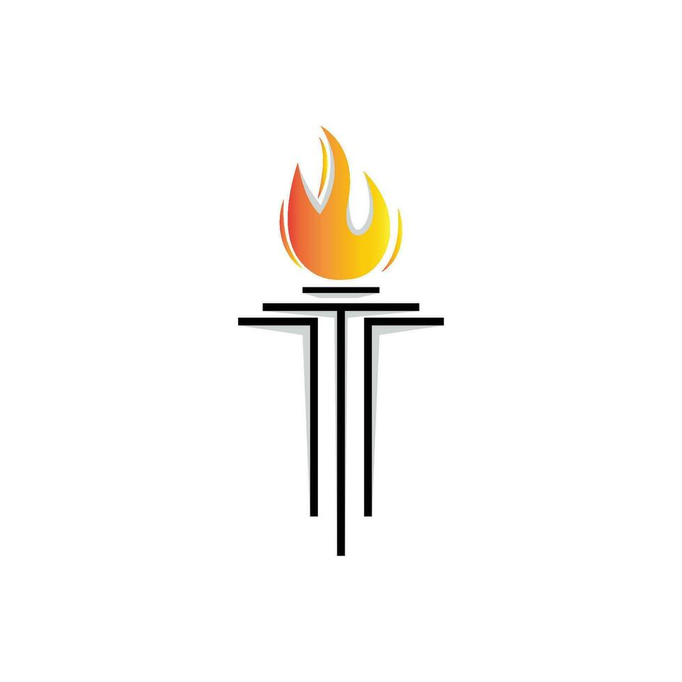Torch Logo, Fire Design, Letter Logo, Product Brand Icon vector