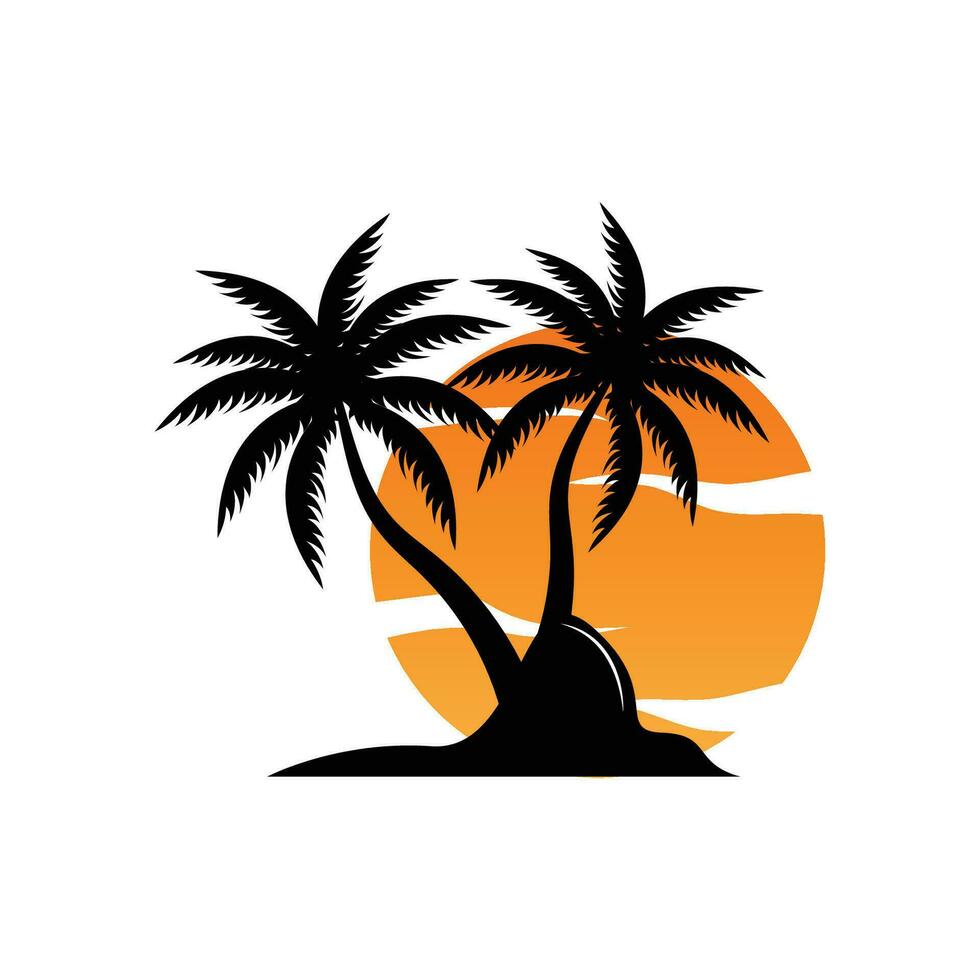 Coco árbol logo diseño, playa planta vector, palma árbol verano, ilustración modelo vector