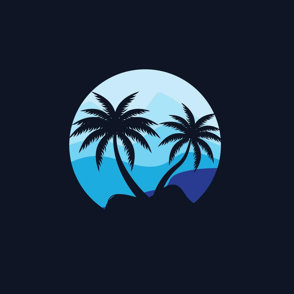 Coconut Tree Logo Design, Beach Plant Vector, Palm Tree Summer, Illustration Template vector