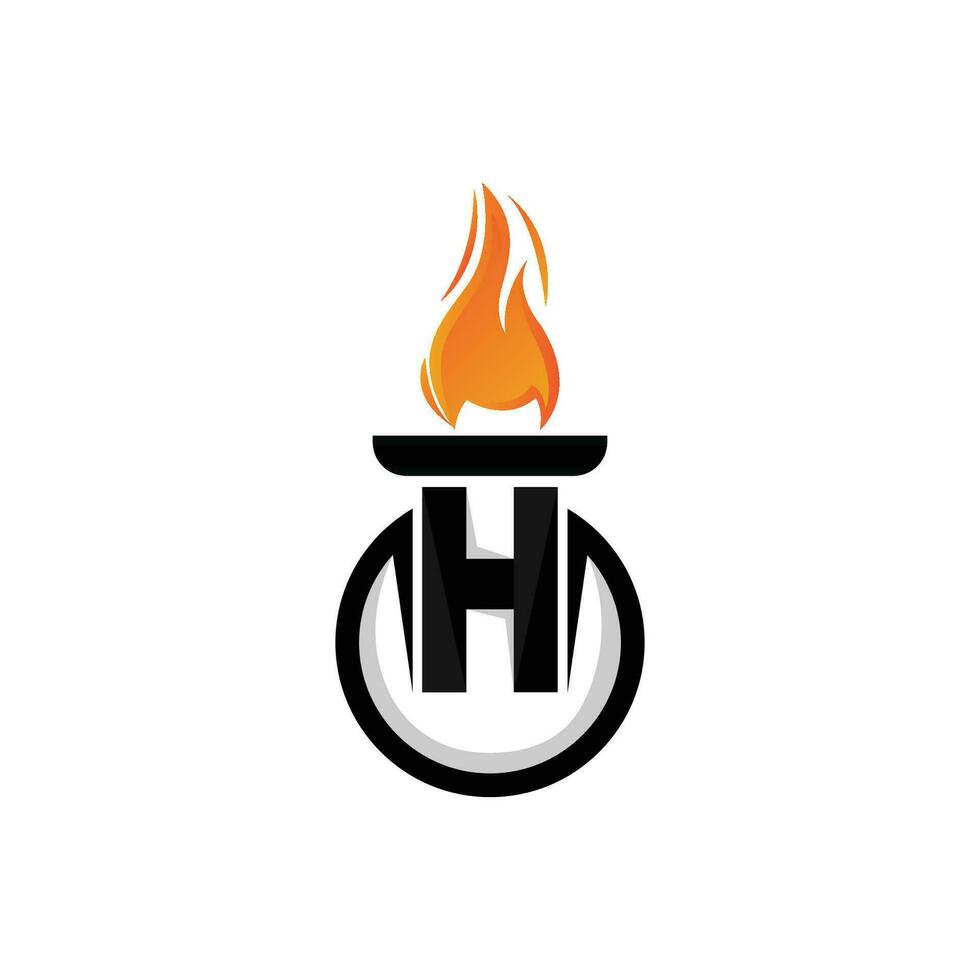 Torch Logo, Fire Design, Letter Logo, Product Brand Icon vector