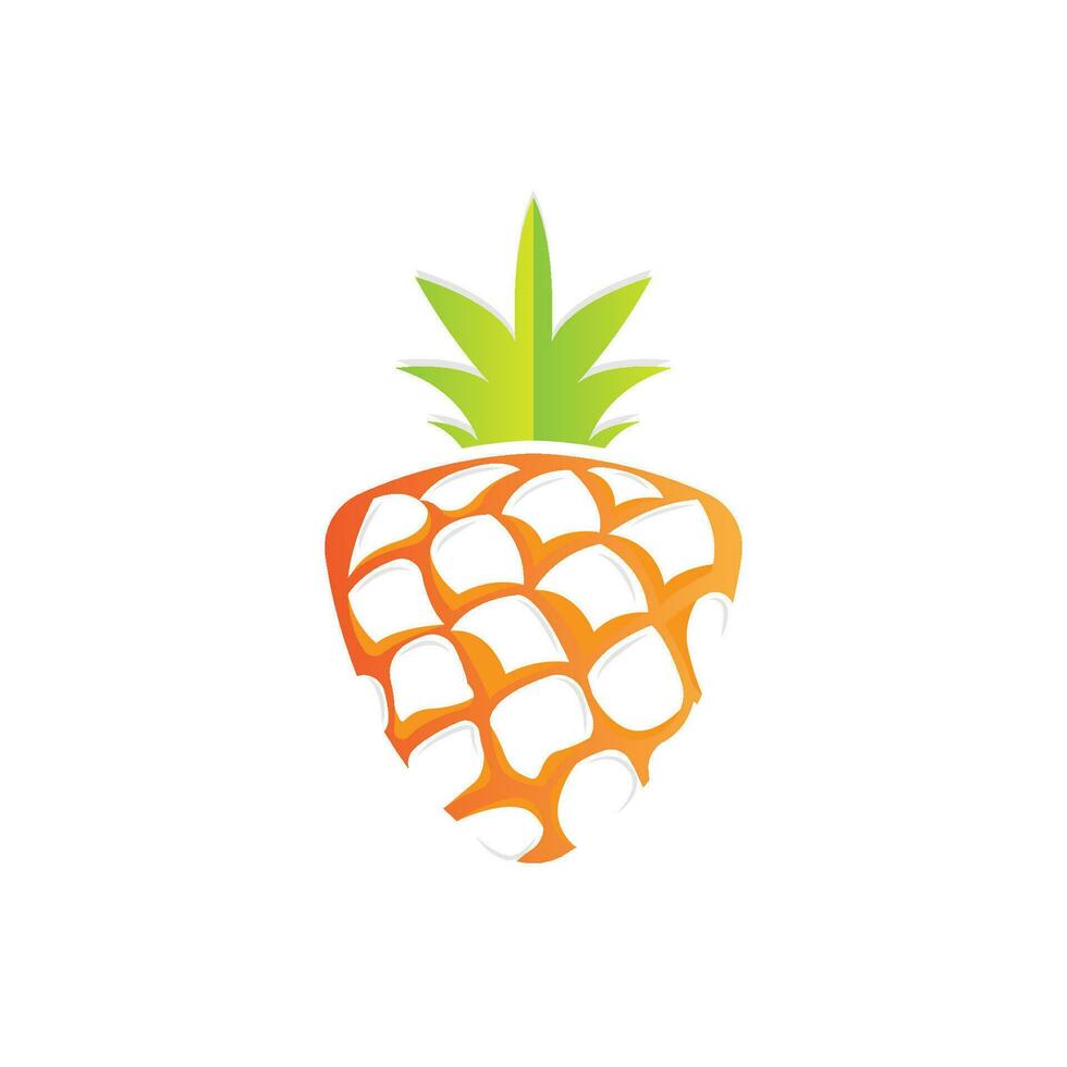 Pineapple Logo, Vector Garden Farm Fresh Fruit, Design For Simple Fruit Shop Juice