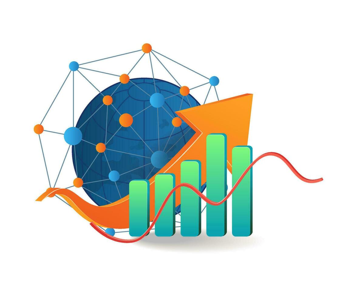 Flat isometric concept illustration. Analytics earn money from video content vector