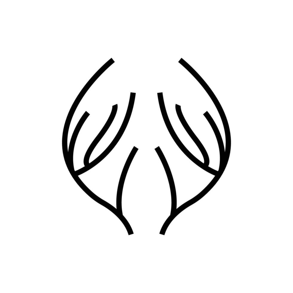 Deer Horn Logo, Animal Vector, Minimalist Simple Design, Illustration Symbol Icon vector