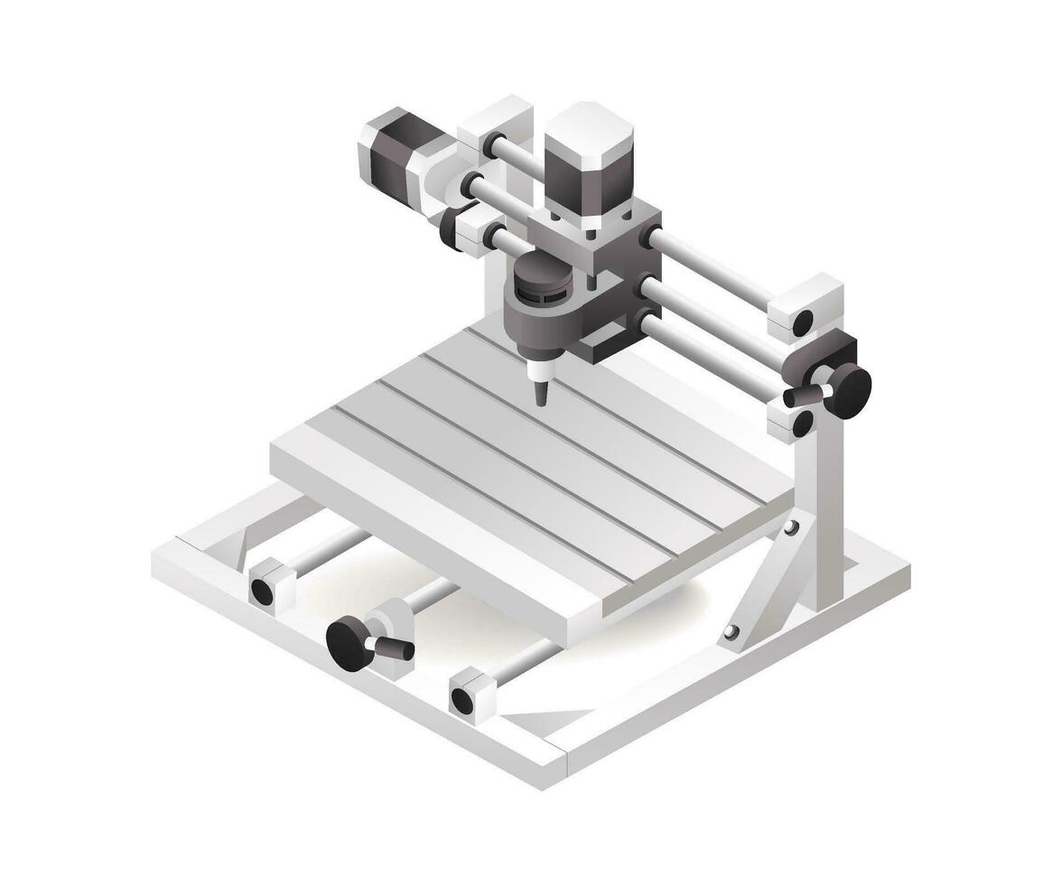 fábrica industrial cnc torno perforación máquina herramienta tecnología con artificial inteligencia vector