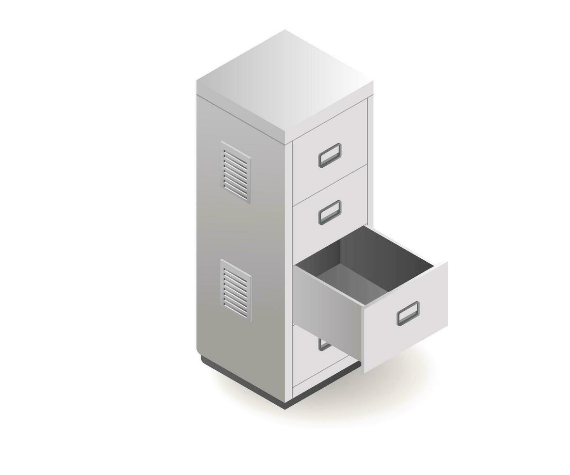 Technology Tool filling cabinet isometric illustration concept vector