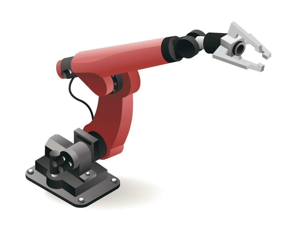 Robotic arm tool technology for the packaging industry with artificial intelligence vector