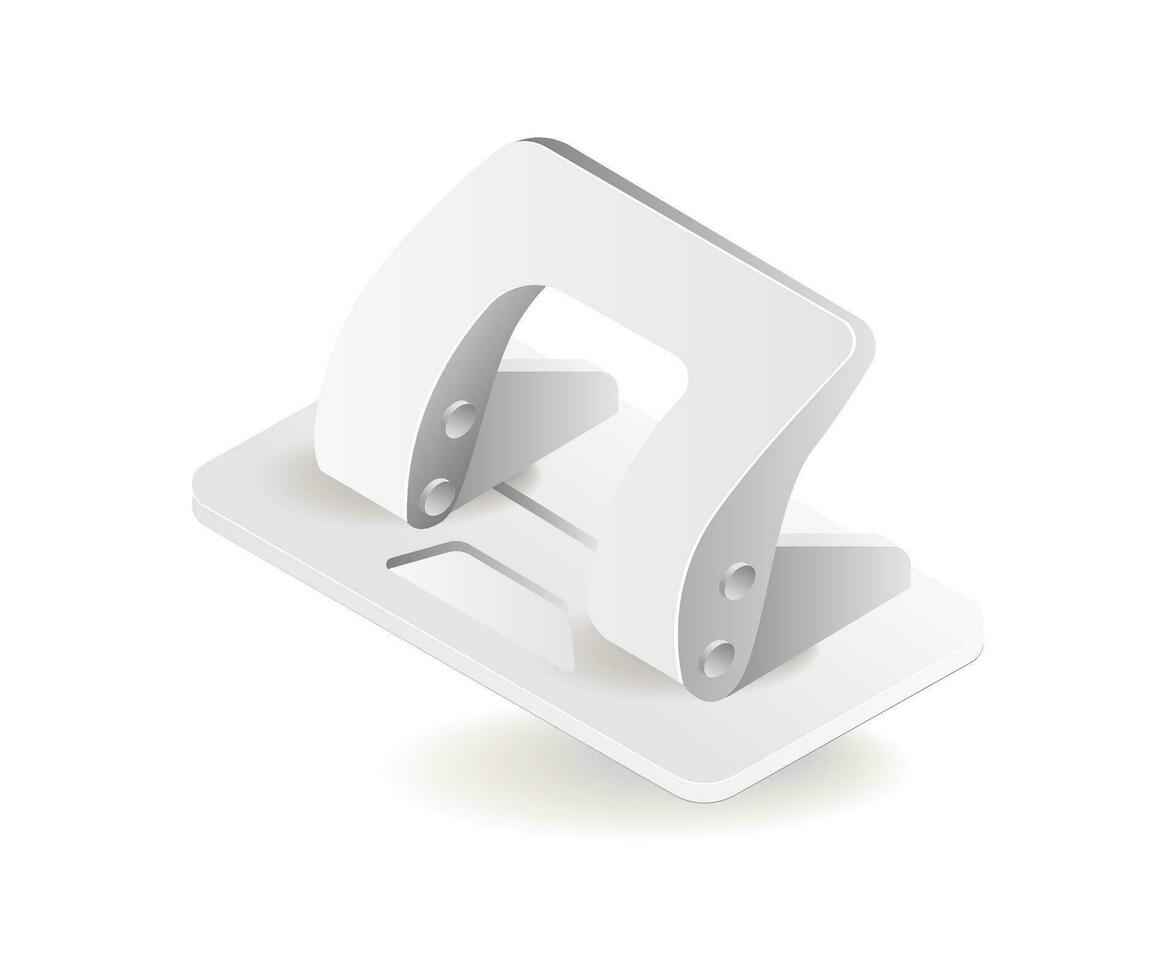 Technology hole punch tool isometric illustration concept vector