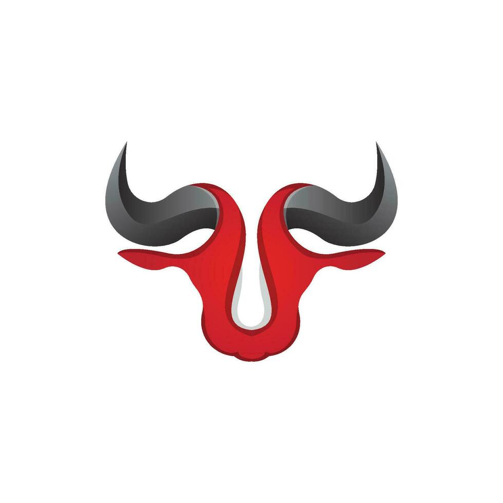 Bull Logo Design, Bull Head Vector, Simple Vintage Buffalo And Cow Long Horn vector