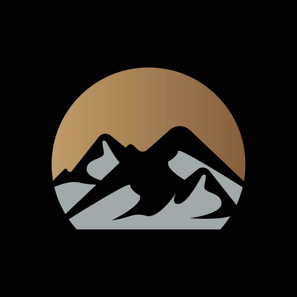 Mountain Logo, Nature Landscape View Design, Climbers And Adventure, Template Illustration vector