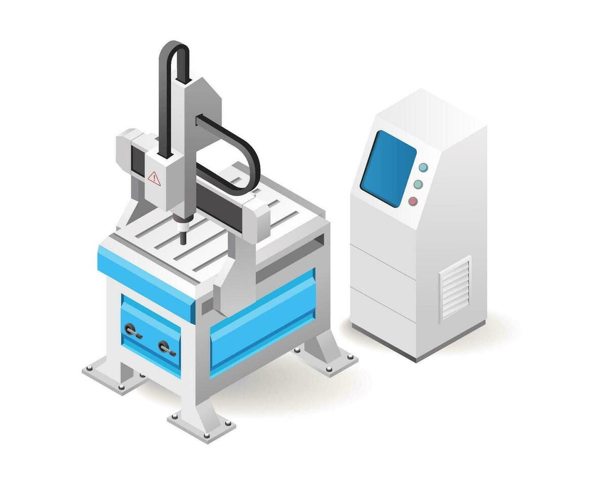 fábrica industrial cnc perforación máquina herramienta tecnología con artificial inteligencia vector