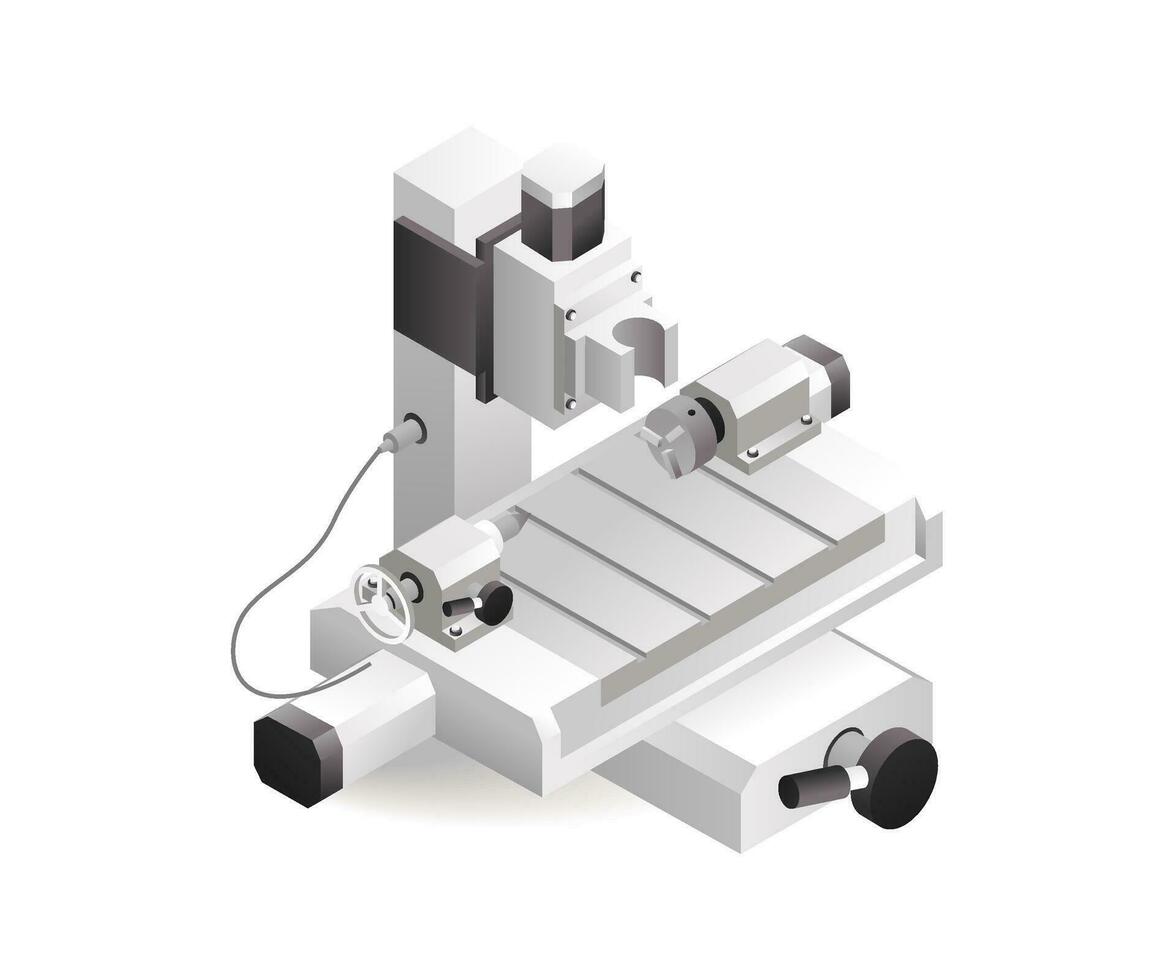 fábrica industrial cnc torno máquina herramienta tecnología con artificial inteligencia vector