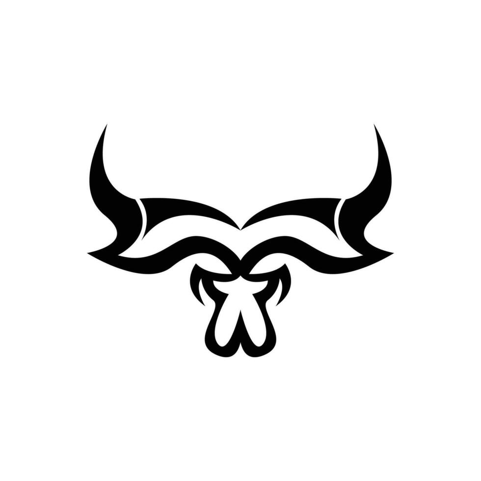 Bull Logo Design, Bull Head Vector, Simple Vintage Buffalo And Cow Long Horn vector