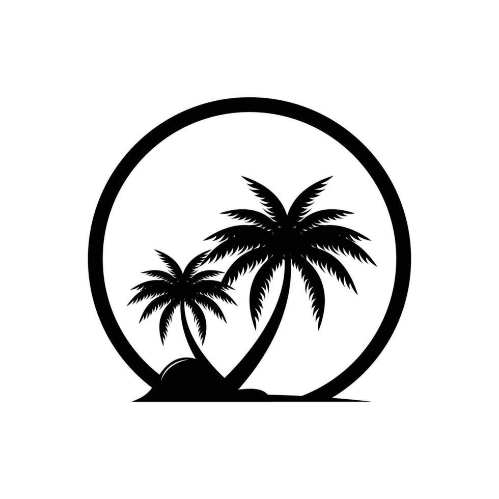 Coconut Tree Logo Design, Beach Plant Vector, Palm Tree Summer, Illustration Template vector