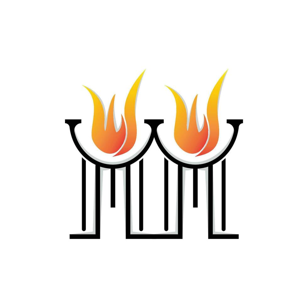 Torch Logo, Fire Design, Letter Logo, Product Brand Icon vector