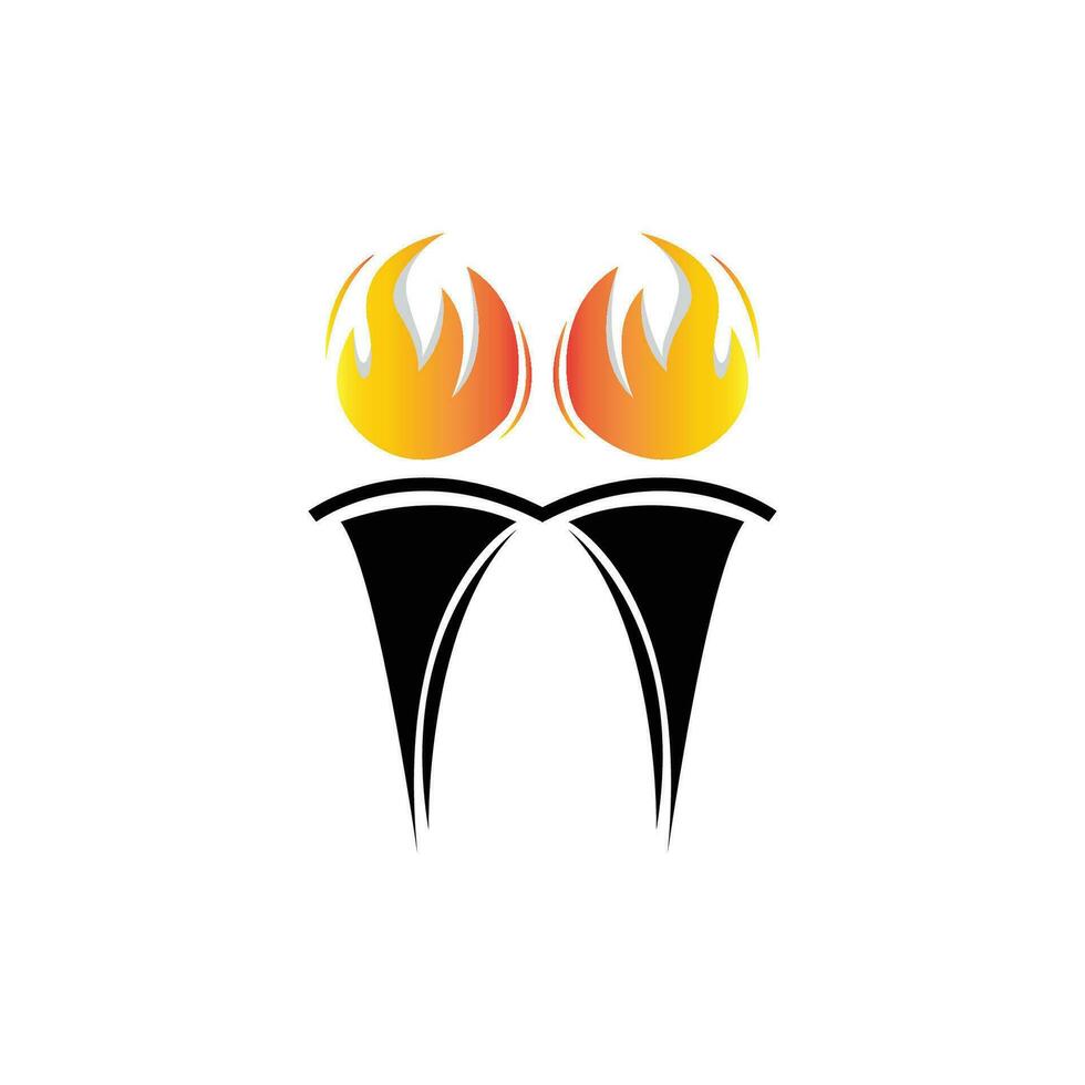 logotipo de antorcha, diseño de fuego, logotipo de carta, icono de marca de producto vector