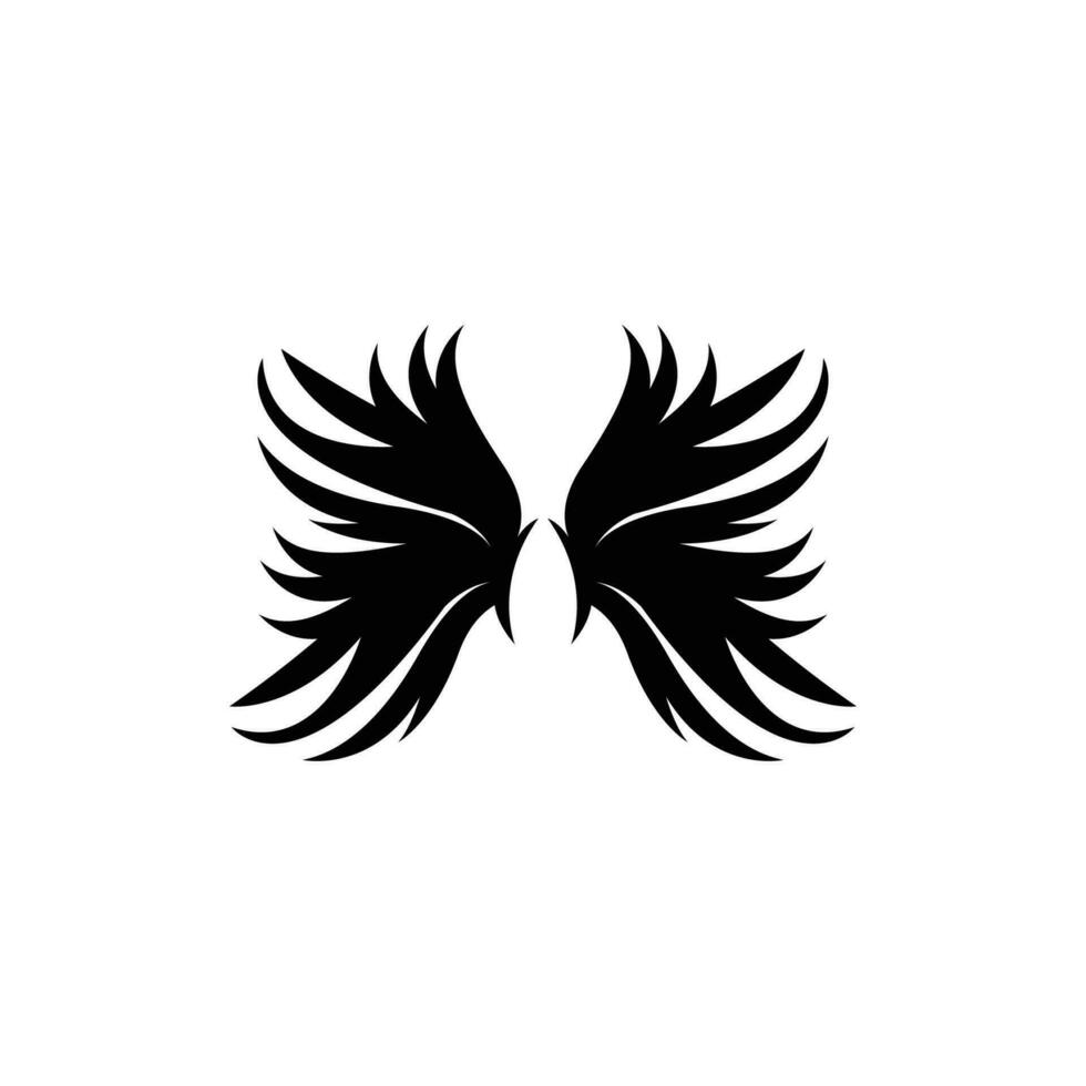 Wing Logo Design, Vector Eagle Falcon Wings, Beauty Flying Bird, Illustration Symbol