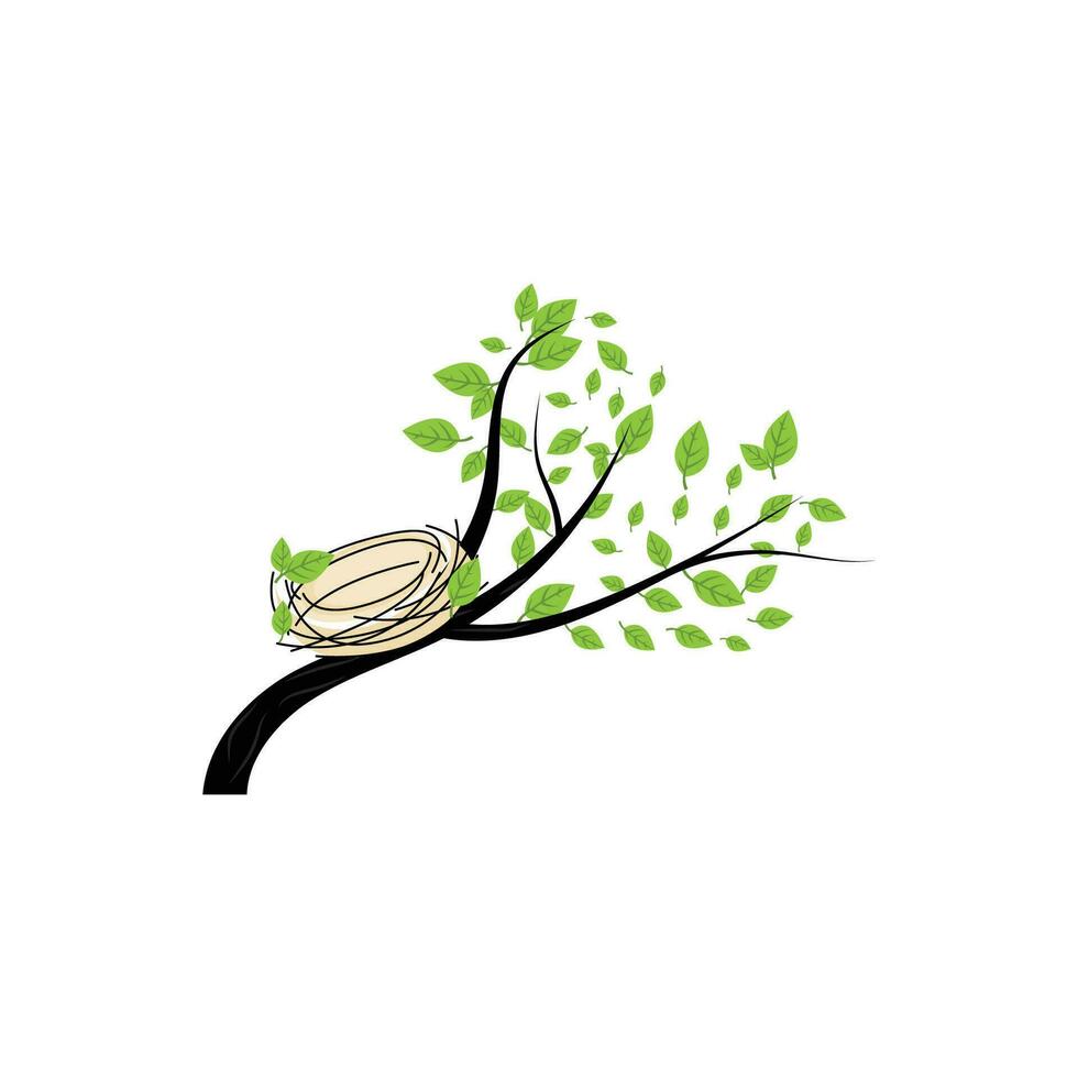 Bird's Nest Logo, Vector Design Illustration Template