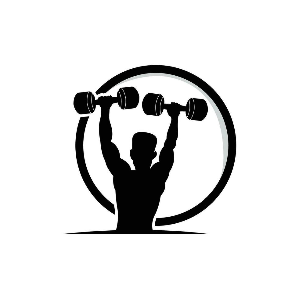 gimnasio logo, aptitud salud vector, músculo rutina de ejercicio silueta diseño, aptitud club vector