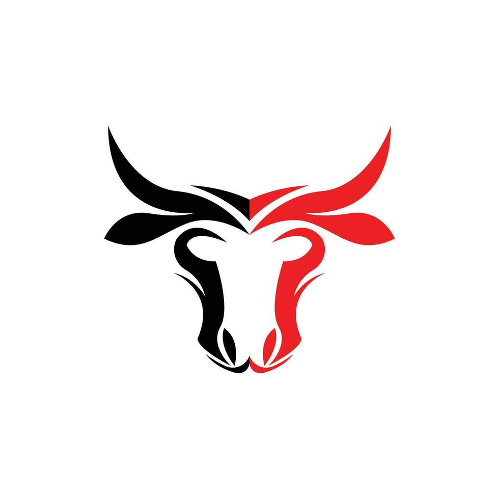Bull Logo Design, Bull Head Vector, Simple Vintage Buffalo And Cow Long Horn vector