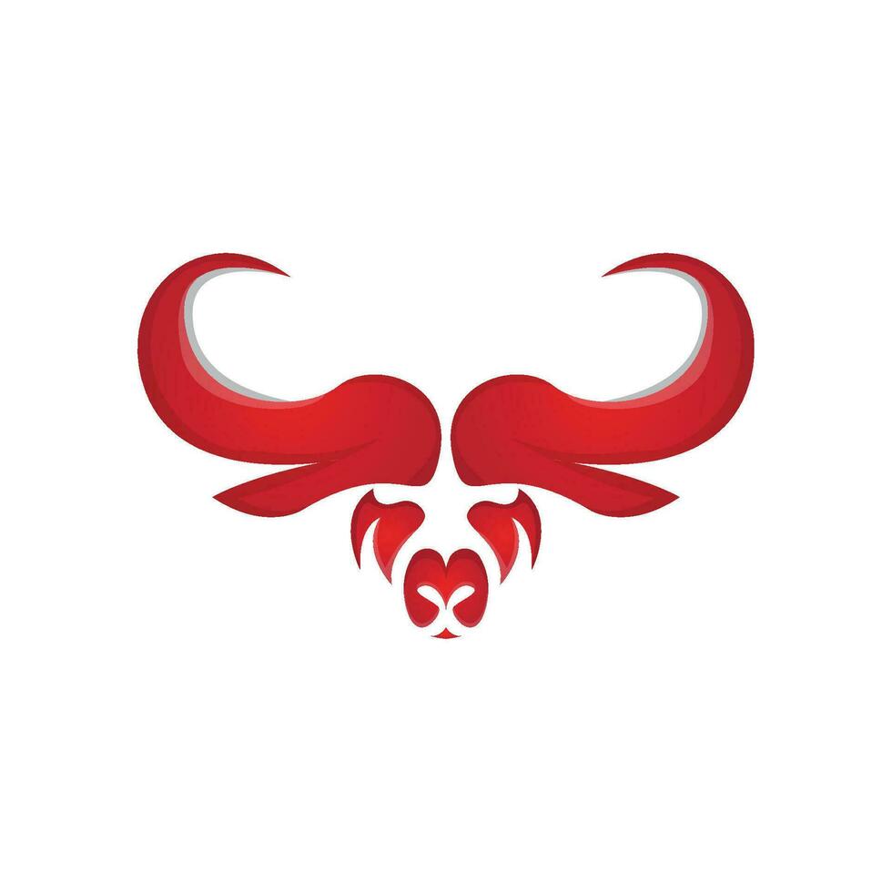 Bull Logo Design, Bull Head Vector, Simple Vintage Buffalo And Cow Long Horn vector
