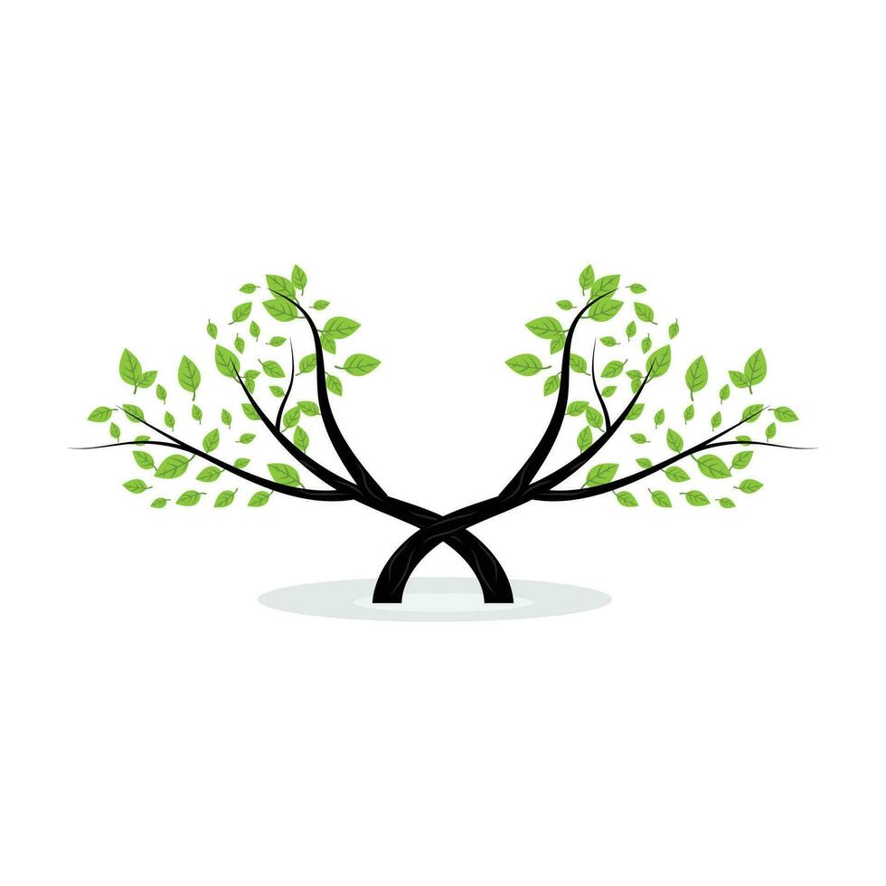 Bonsai Tree Logo. Simple Minimalist Silhouette Design, Plant Vector, Icon Illustration Element vector