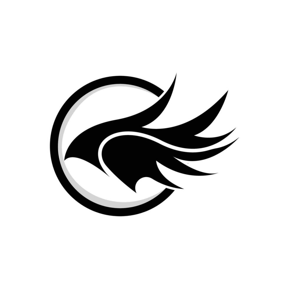 Wing Logo Design, Vector Eagle Falcon Wings, Beauty Flying Bird, Illustration Symbol