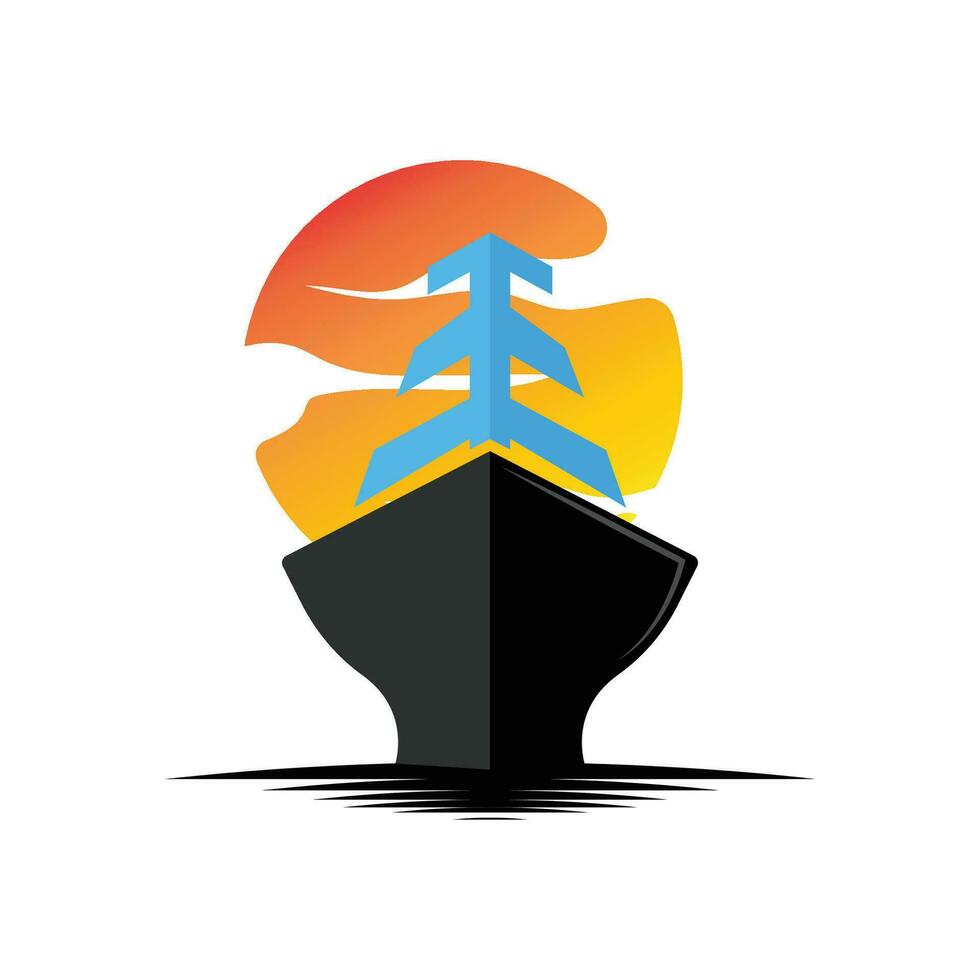 Cargo Ship Logo Design, Ocean Transportation Vector, And Cruise Ship, Cargo, Logistics, Sailing School, Speedboat vector