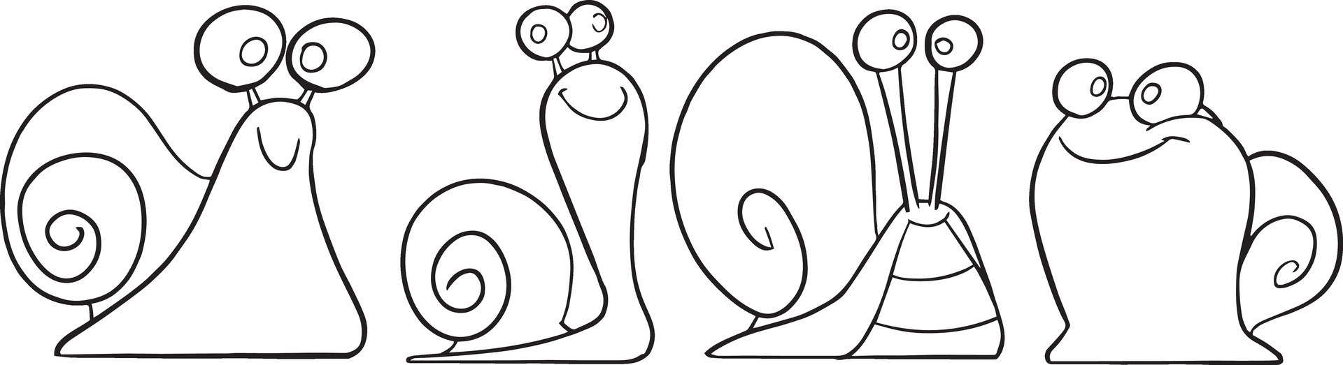 Snail Animal Coloring Page for Kids. Outline vector illustration for