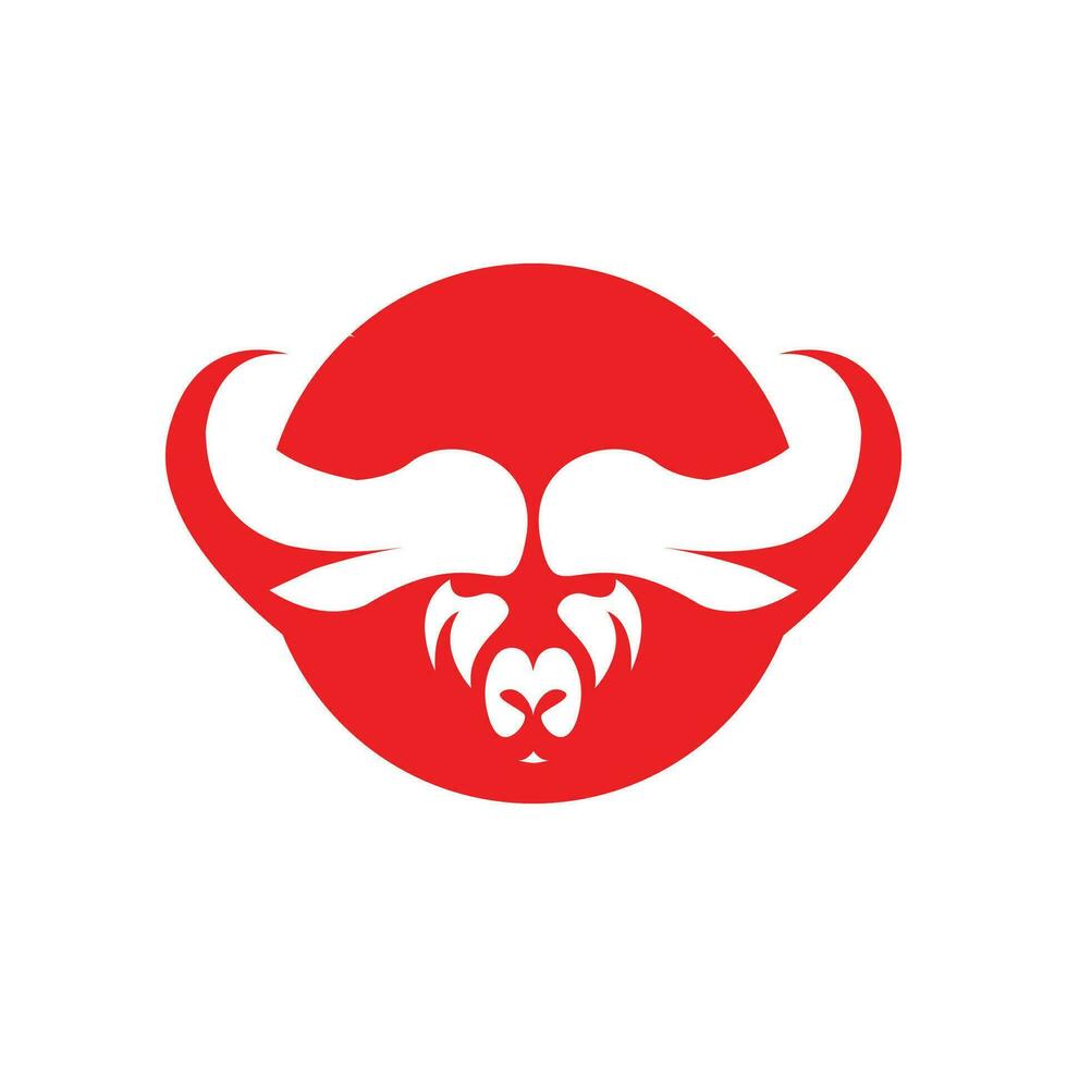 Buffalo Logo, Livestock Farm Animal Vector, Buffalo Head Design Simple Template Silhouette vector
