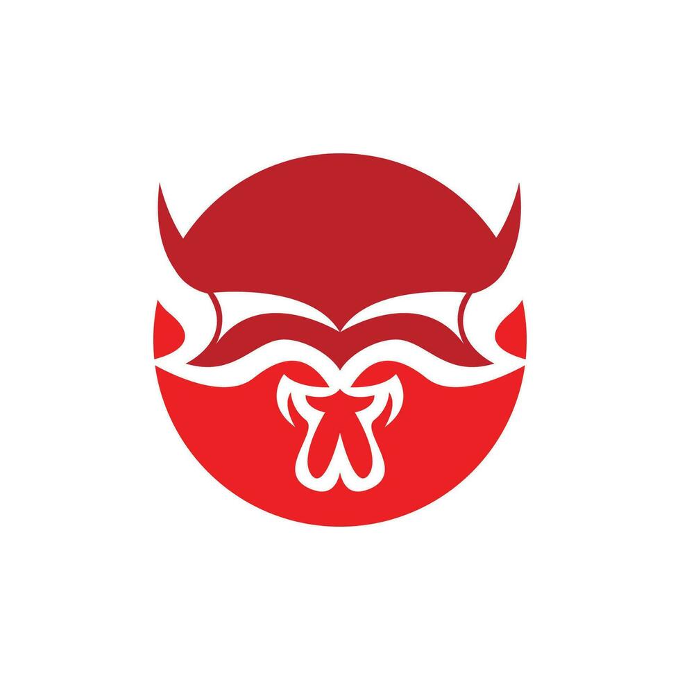 Buffalo Logo, Livestock Farm Animal Vector, Buffalo Head Design Simple Template Silhouette vector