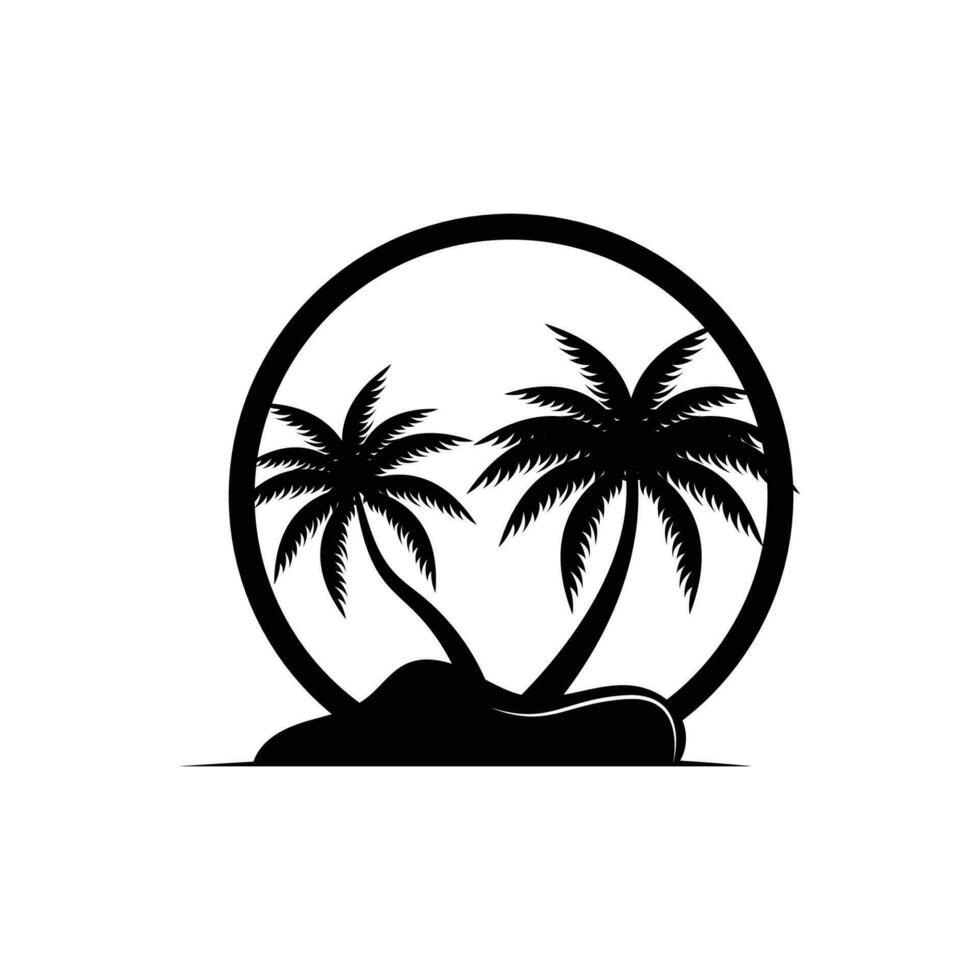 Coconut Tree Logo Design, Beach Plant Vector, Palm Tree Summer, Illustration Template vector