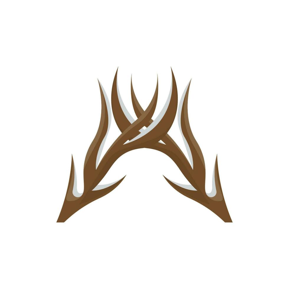 Deer Horn Logo, Animal Vector, Minimalist Simple Design, Illustration Symbol Icon vector